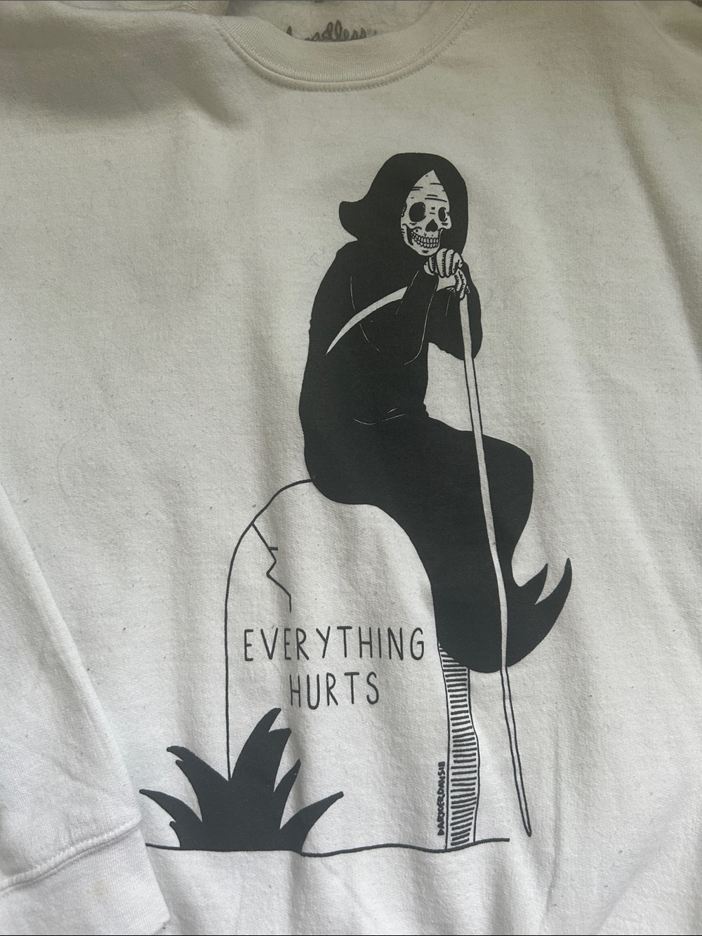 RARE Threadless Darker Days Graphic Sweatshirt "Everything Hurts"